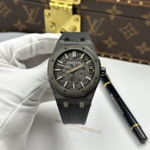 dong ho audemars piguet royal oak diw 15500 replica 11 vo carbon kim giay mau vang 41mm 15